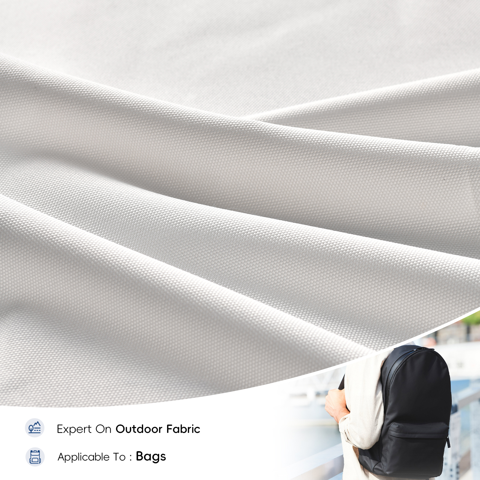 900D PVC Polyester Oxford Bag Fabric White